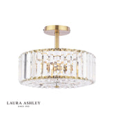 Laura Ashley Fernhurst Semi Flush 3 Light Antique Brass